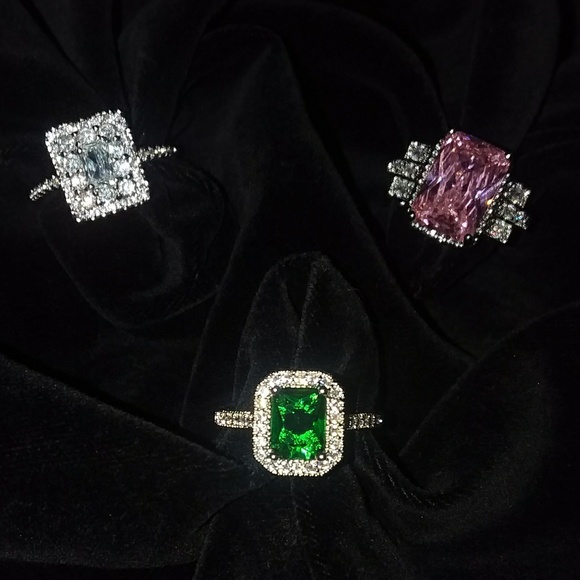 No Brand Jewelry - Beautiful! REDUCED Emerald Cut Rings -925 Filled